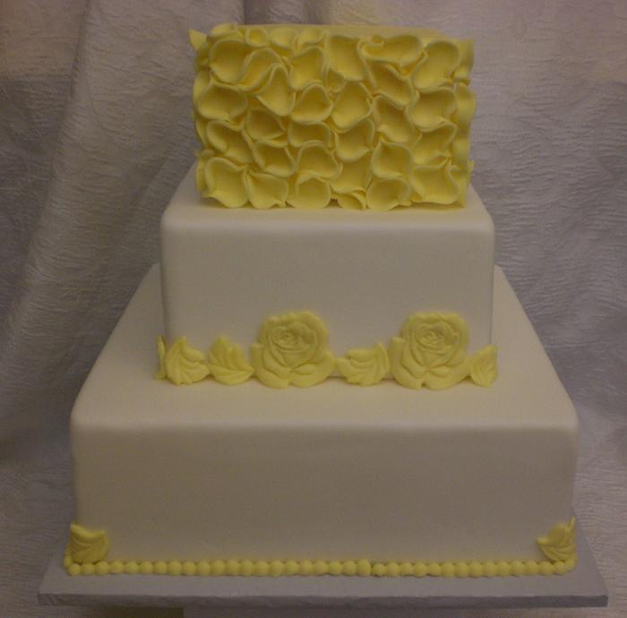 Golden Yellow Wedding Cake
