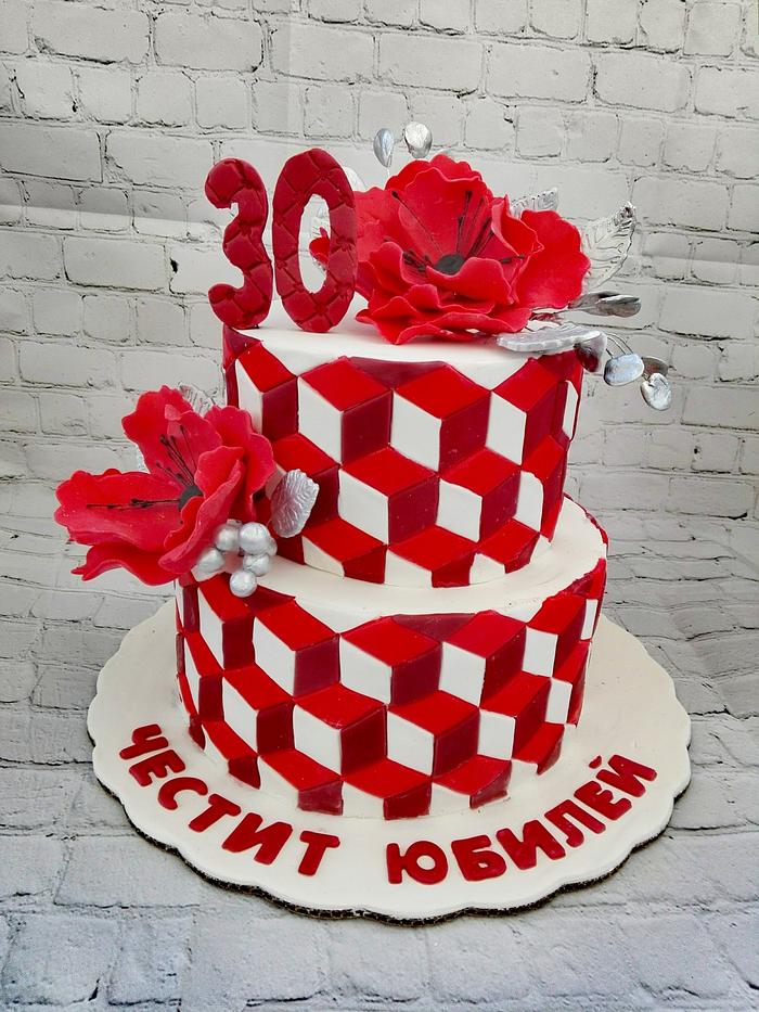 3D red cake