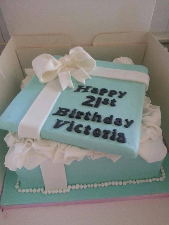 Tiffany style Box cake