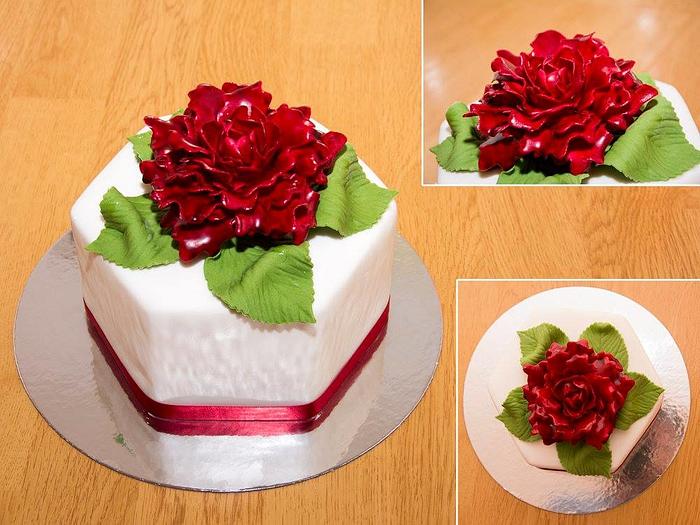 Birthday peony cake