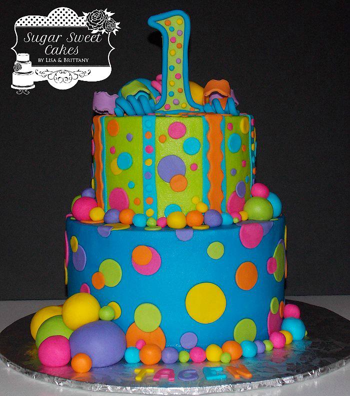Girl on Polka Dots Cake | Cake for Baby Girl - Kukkr Cakes