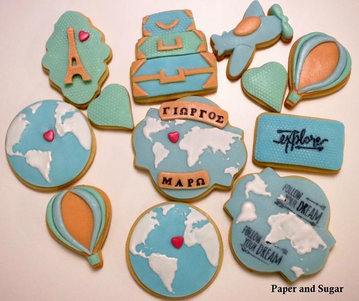 Travel themed cookies 