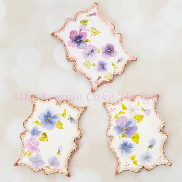 Hand Painted Pansy Cookies 🖌️🖌️🎨💐