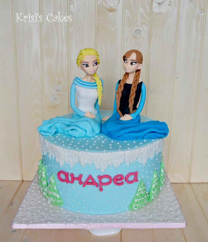 Cake Frozen, Elsa and Anna