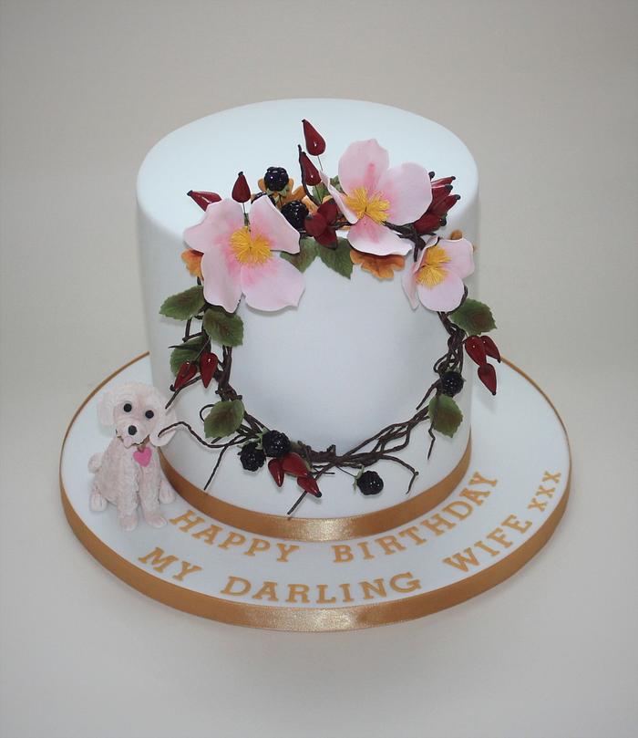 Floral Hoop Birthday Cake