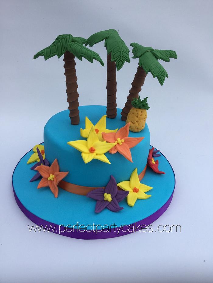 Hawaiian themed cake  