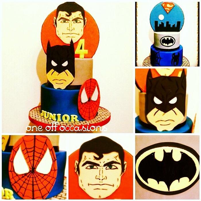 SuperHero's double sided cake - first creation of 2015!