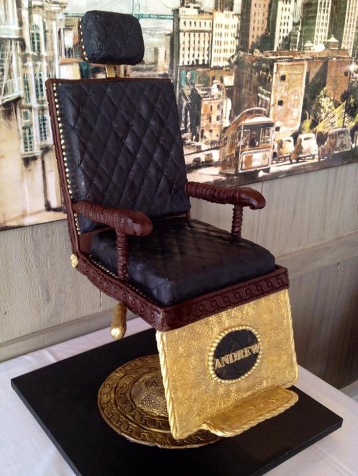 Vintage Barber's Chair Groom's Cake