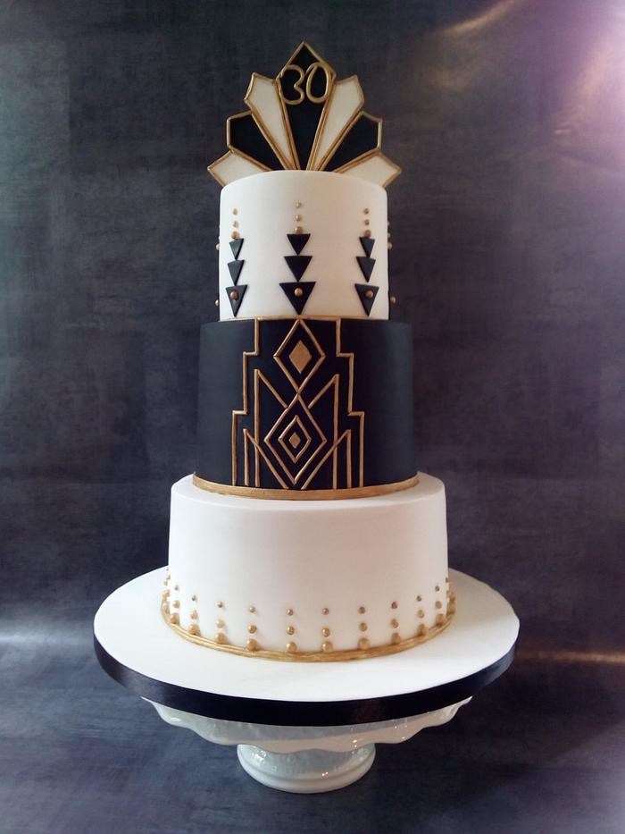 Art Deco birthday cake