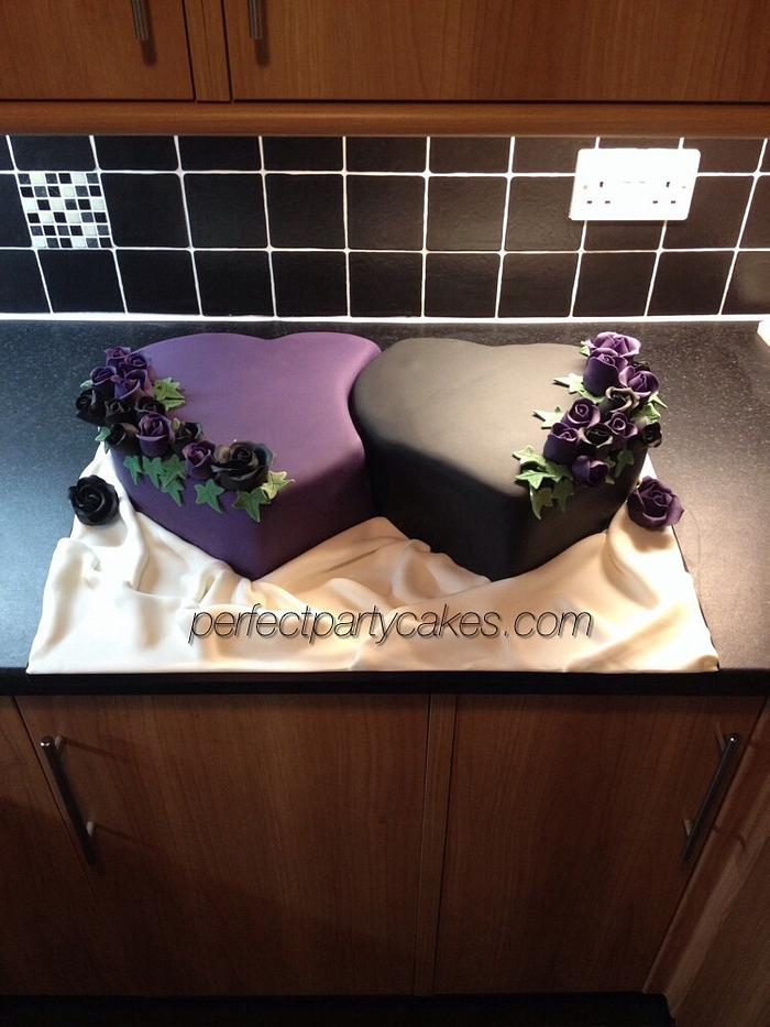 Cadbury's purple and black wedding cake