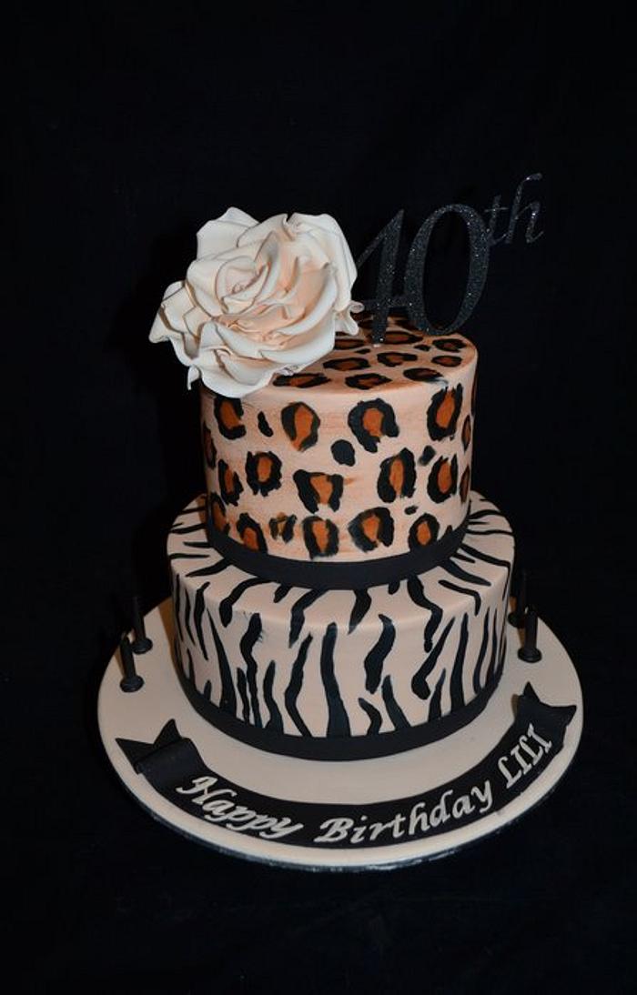 zebra and leopard cake