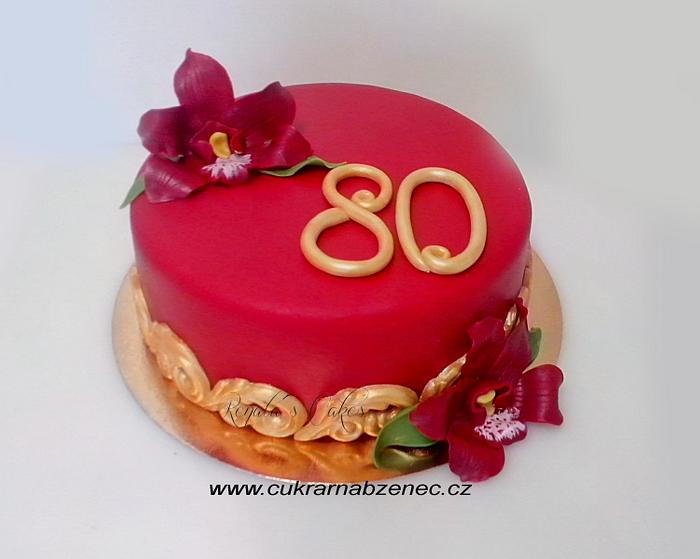 Red and Gold Cake