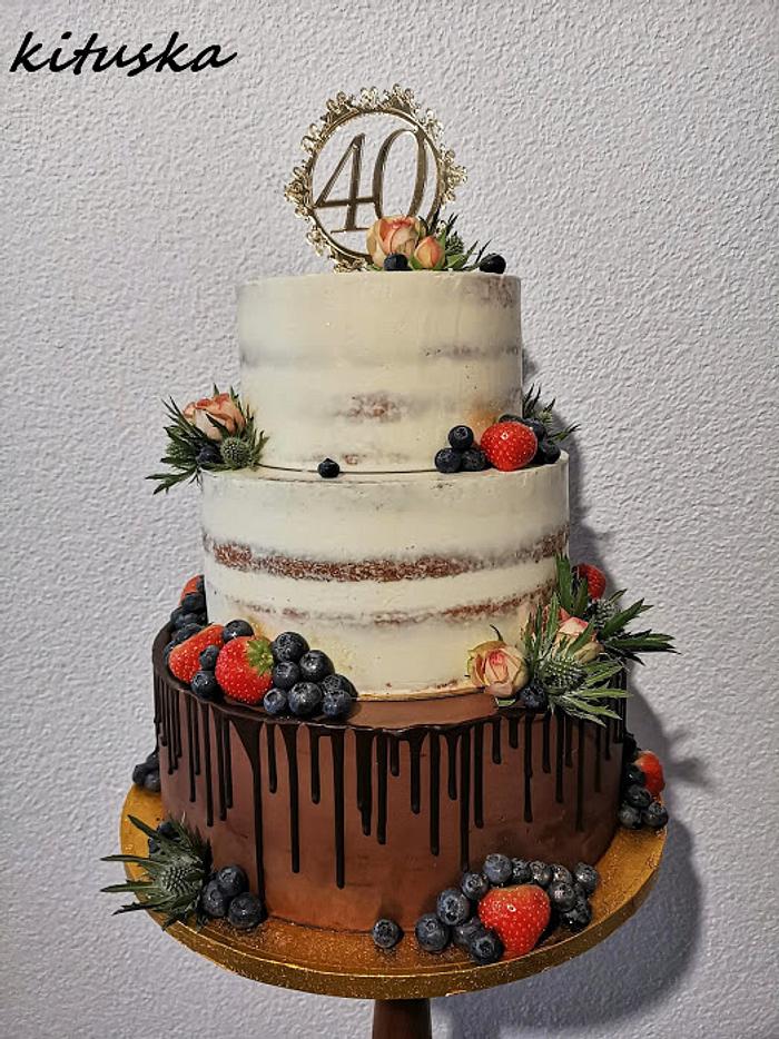 birthday fruit drip cake