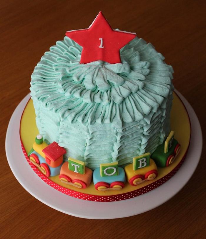 Ruffles 1st birthday Cake for Toby