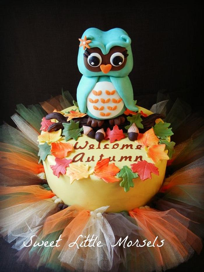 Owl/Autumn Themed Baby Shower Cake