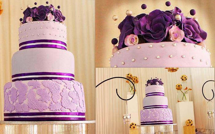 PURPLE HASTE WEDDING CAKE