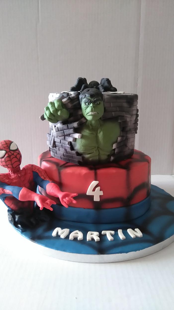 Cake Hulk e spiderman 