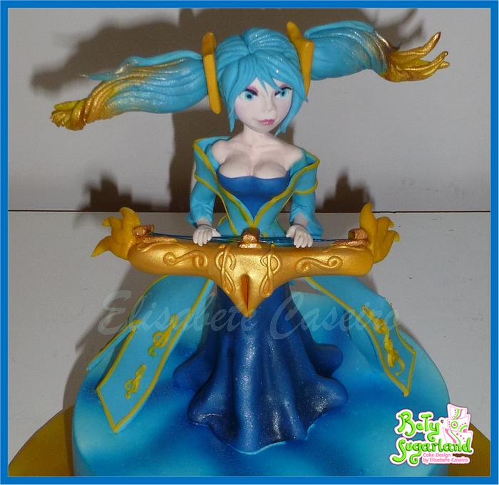 Blue and gold Sona cake
