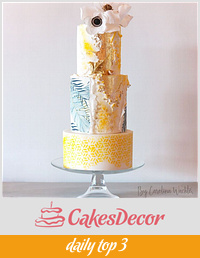 Yellow  wedding cake 