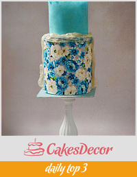 Cake with sugar sheet