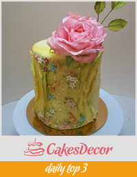 Wafer paper rose cake
