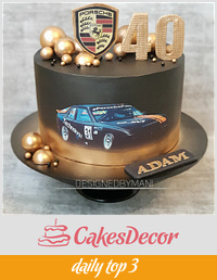 Porsche car cake