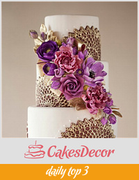 Purple & Gold Wedding Cake