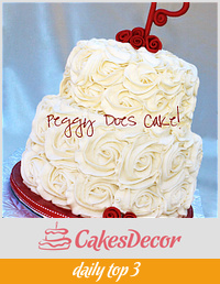 Swirly Rose Wedding Cake
