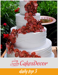 Copper Vanda Orchid Wedding Cake