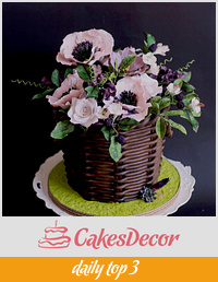 Spring flower basket cake