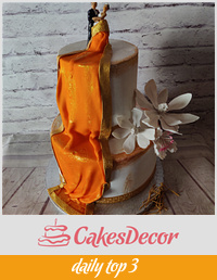 Saree Drape Engagement Cake