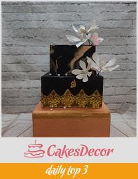Rose gold wedding cake