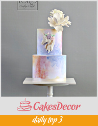 Watercolor unicorn cake 