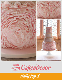 Blush Pink Ruffles Wedding Cake
