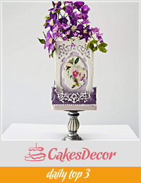 Hummingbird Royal Icing panels cake