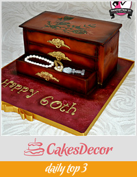 Wooden Jewellery Box Cake 