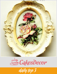 Vintage china painting on a cookie