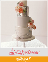 Grey marbled wedding cake