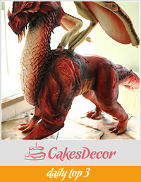 4ft sculpted dragon chocolate cake!