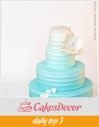 Tiffany Inspired Ombré Wedding Cake