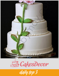 Single Rose Wedding Cake