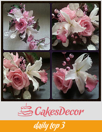 Sugar flowers and foliage for a Pure Romance style cake