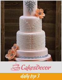 peach wedding cake
