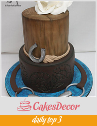 Horse Inspired Cake...with tooled leather effect