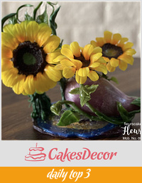 Sunflowers and Aubergine...Botanical Shoe Isomalt Cake Topper