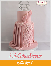 pink egagement cake