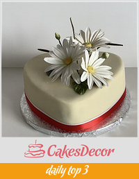 Cake with daisies