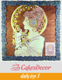 La Plume Painting - Art Nouveau Meets the Cake Artists - A Cake Collective collaboration