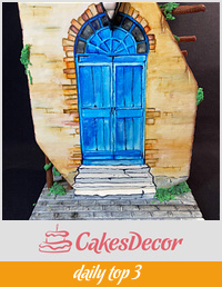 The Door- Hanpainted cake 