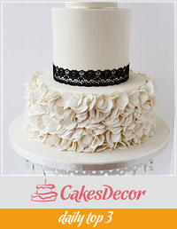Anemone scrunch flower wedding cake